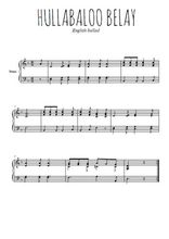 Téléchargez l'arrangement pour piano de la partition de Traditionnel-Hullabaloo-Belay en PDF